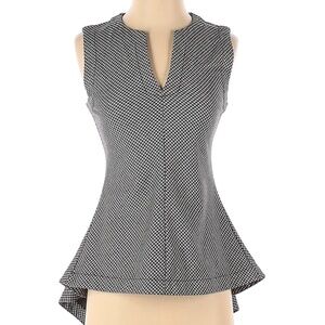 Derek Lam Collective High Low Houndstooth Peplum Top